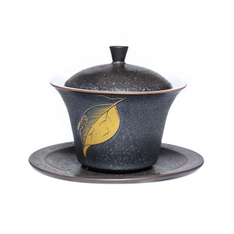 Japansk Gaiwan i Porcelæn - Blad 120ml