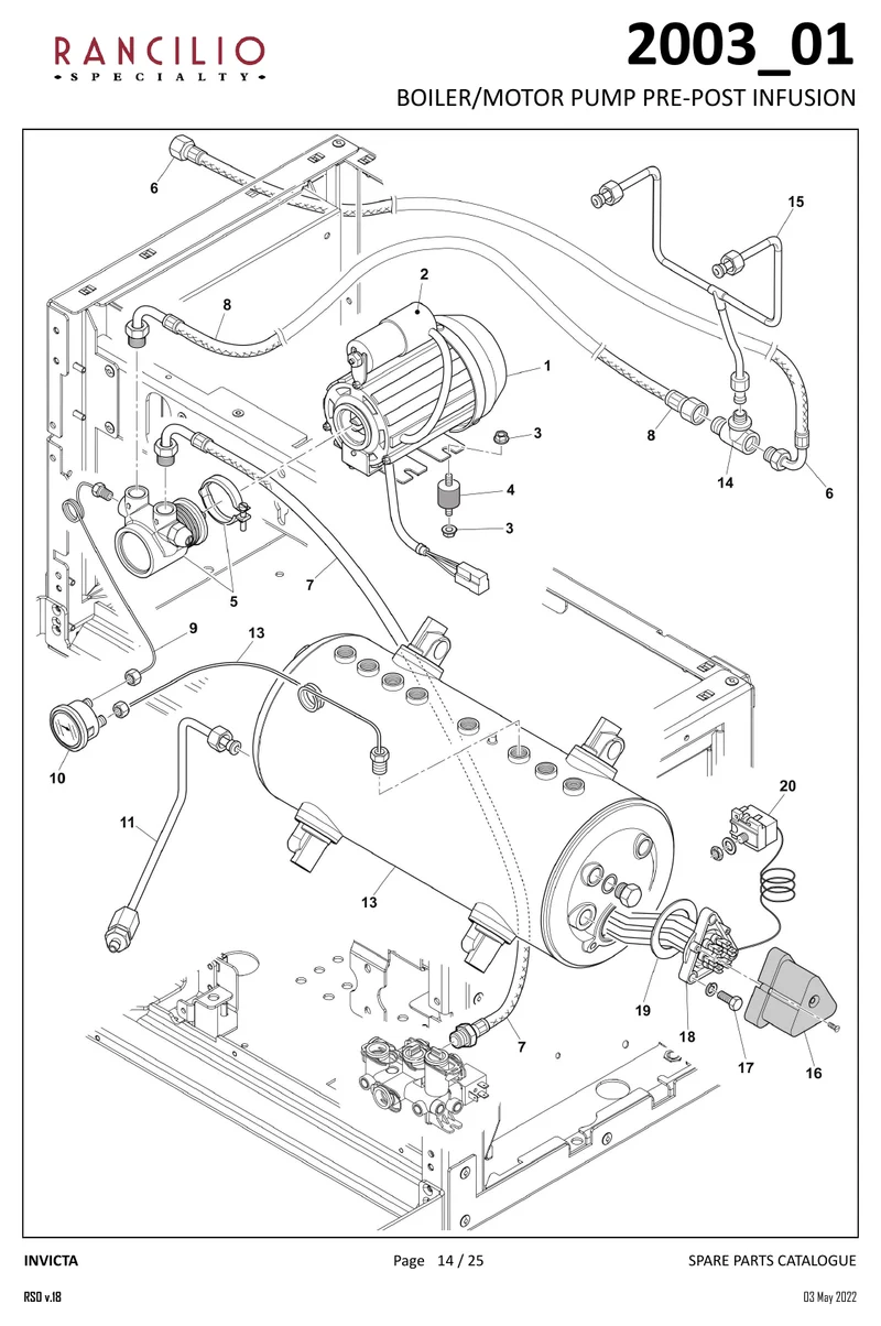 Rancilio Varmeelementpakning - Reservedele OEM-nummer: 36930012