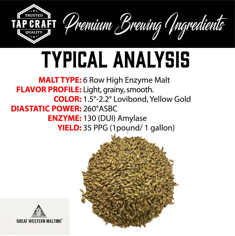 6-Row Distiller's Malt | High-Enzyme Base Brewing Malt