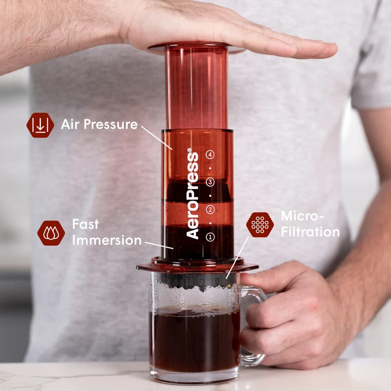 AeroPress Clear Color - Rød