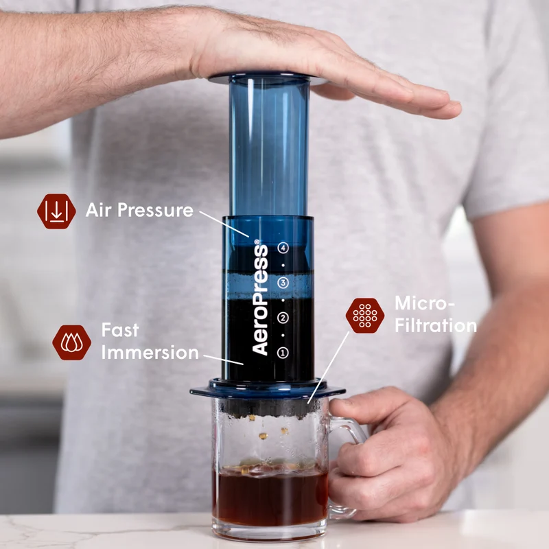 AeroPress Clear Color - Blå