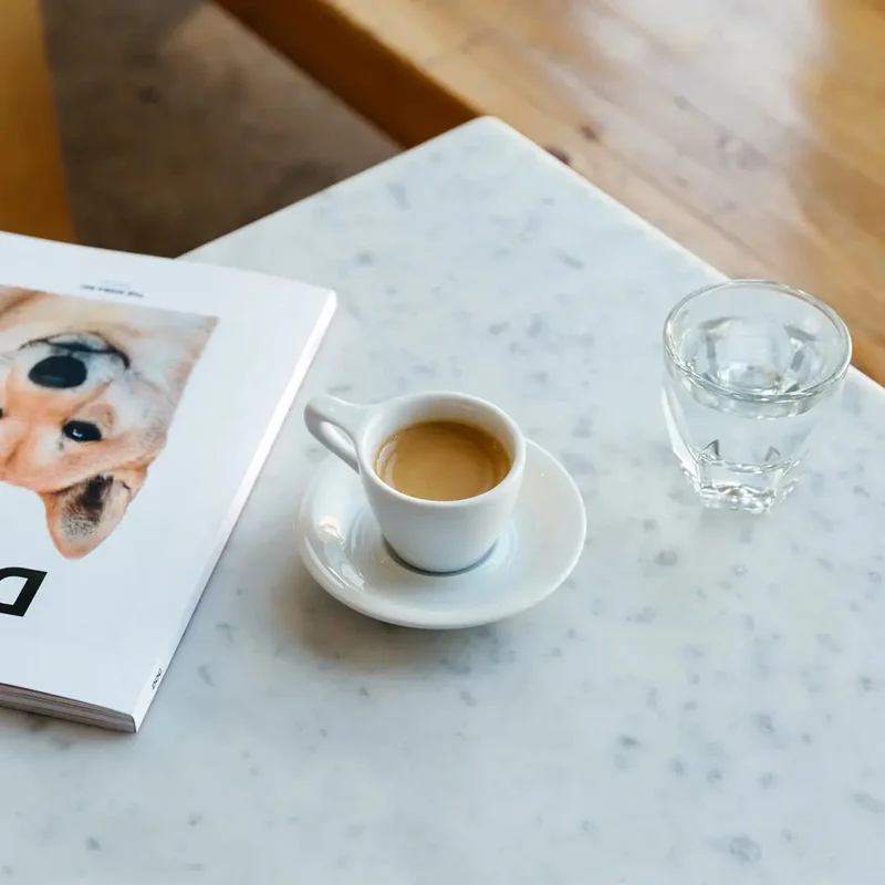 Lino Espresso kop 90ml med underkop - Hvid