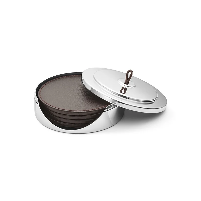Georg Jensen Manhattan glasbrik læder 4 stk