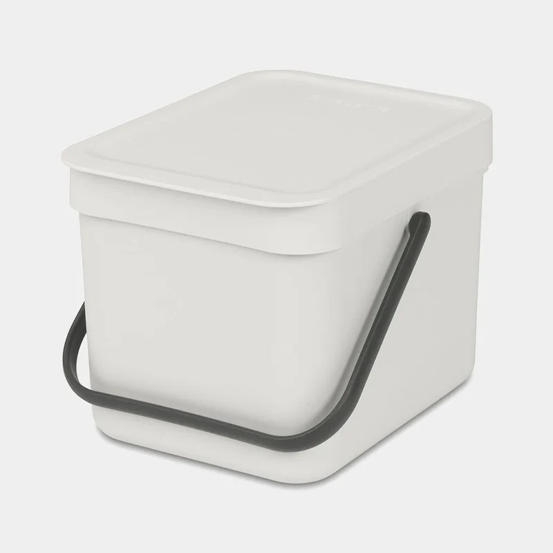 Brabantia affaldspand m. låg - Lys grå - 6 liter