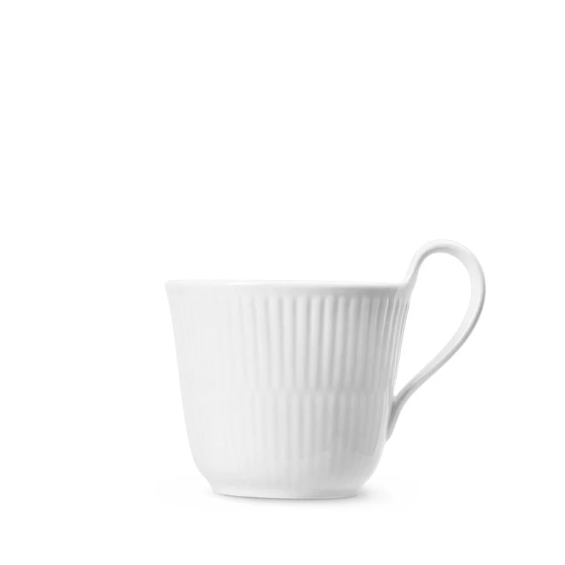 Royal Copenhagen Hvid Riflet Højhankskop 25 cl