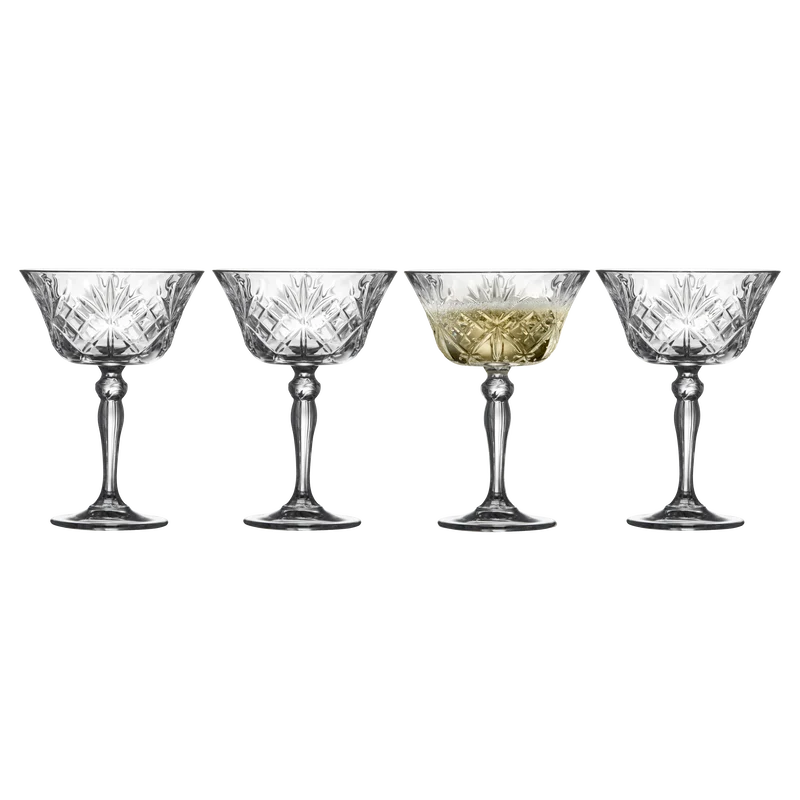 Lyngby Glas Champagneskål Melodia 4 stk, 26 cl