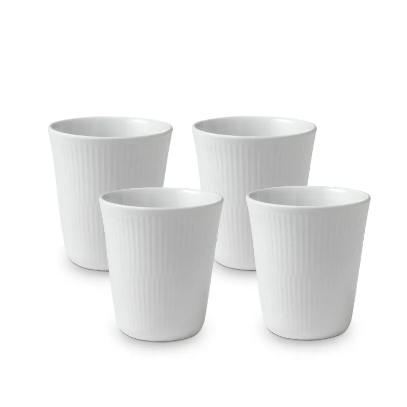 Royal Copenhagen Hvid Riflet termokrus 29 cl. 4 stk