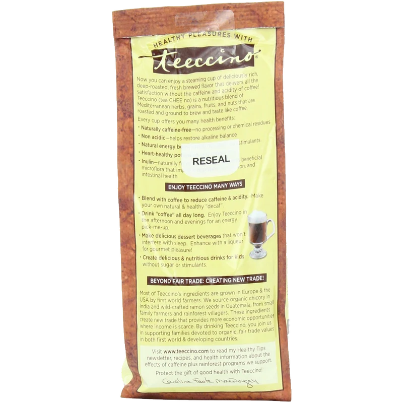 Teeccino Herbal Coffee Mediterranean Java Caffeine Free