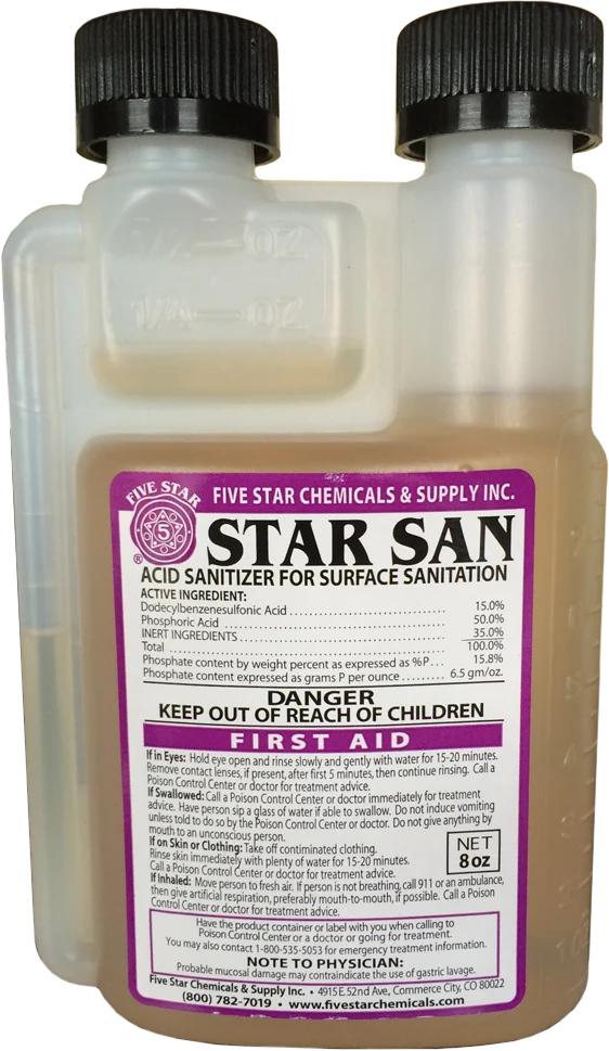 Star San Sanitizer | Acid-Based Sanitizer | High Foaming | Flavorless, Odorless, & Non-Toxic