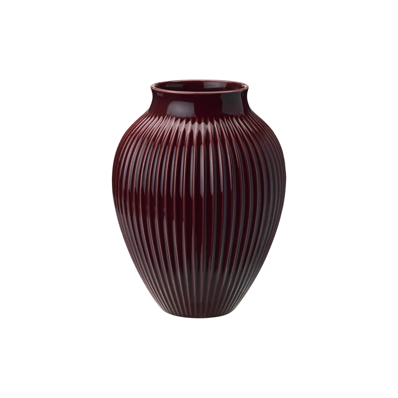 Knabstrup Keramik Vase Ripple, Berry - H 20 cm