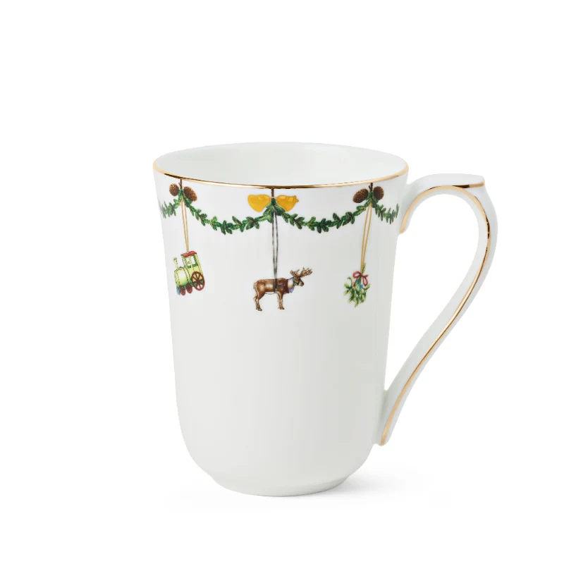 Royal Copenhagen Stjerne Riflet Jul kop hvid 36 cl