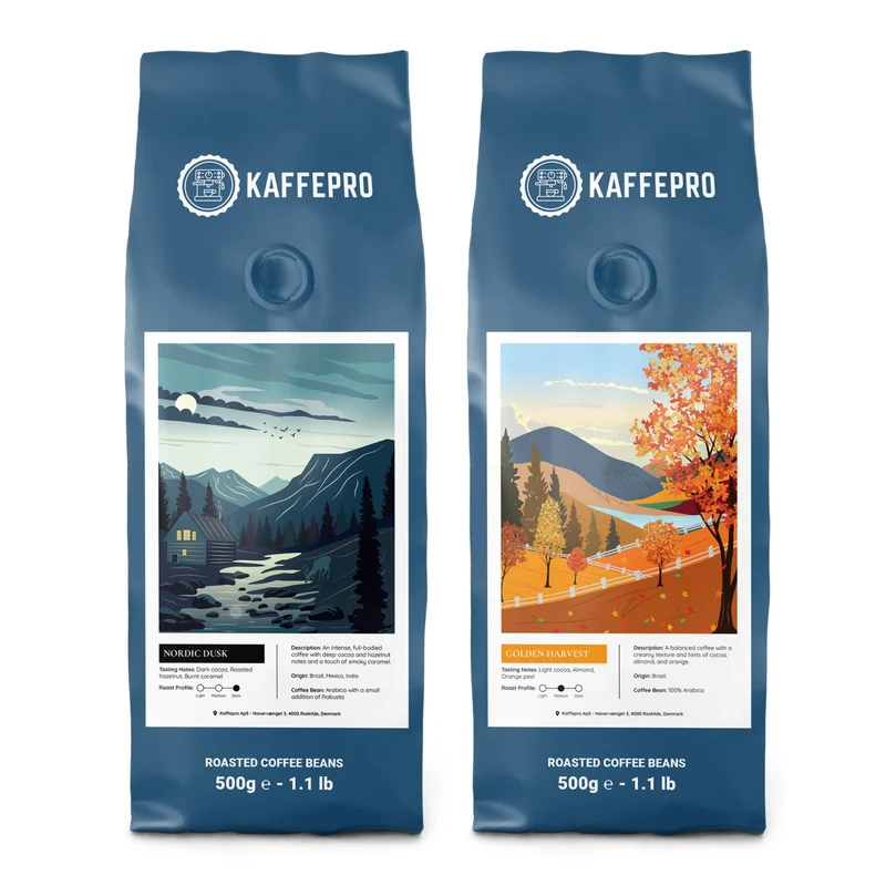 Kaffepro Signature Smagspakke - 500g Nordic Dawn & 500g Golden Harvest