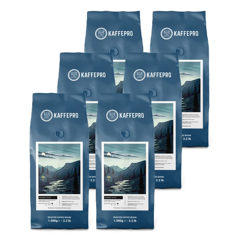 Kaffepro Nordic Dawn - Kaffepakke: 6 x 1kg Kaffebønner