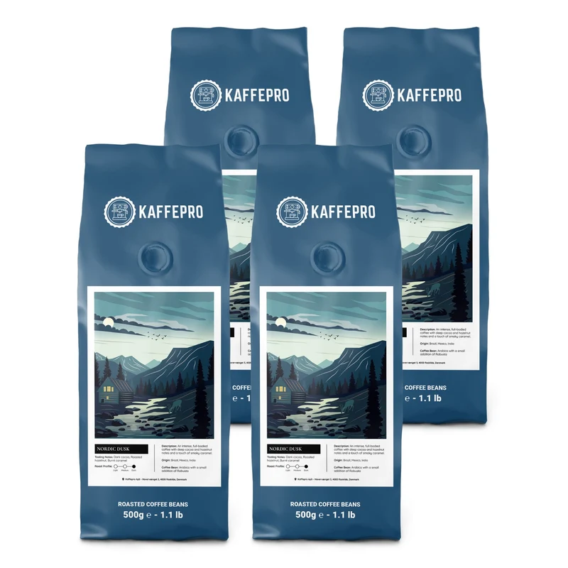 Kaffepro Nordic Dawn - Kaffepakke: 4 x 500g Kaffebønner