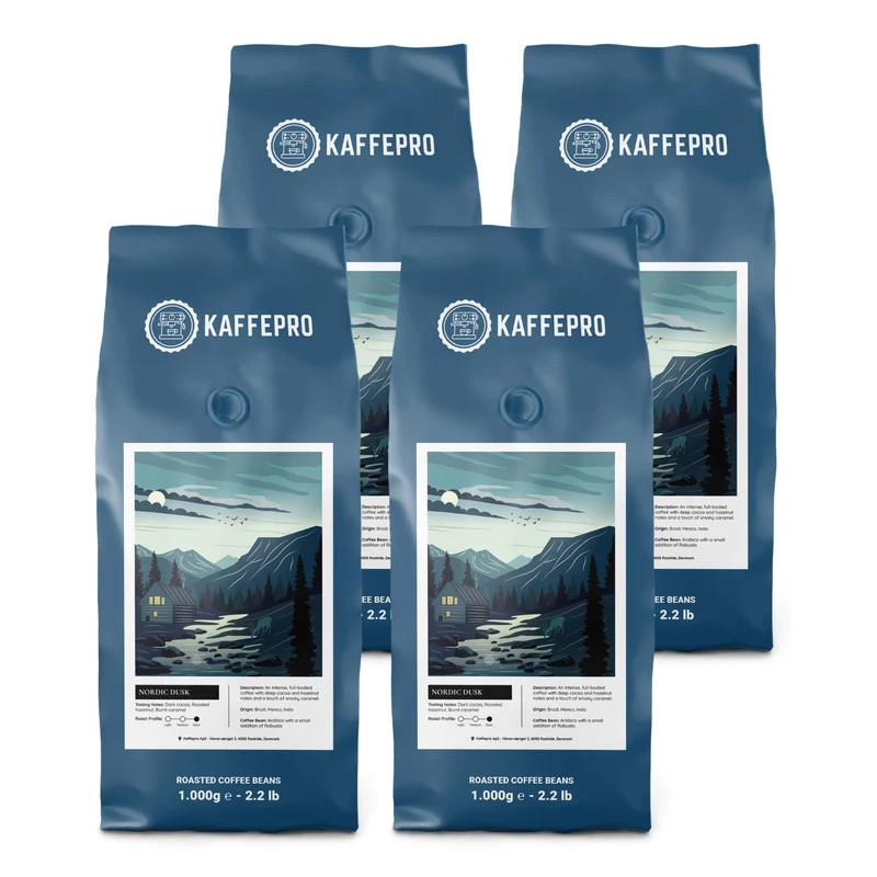 Kaffepro Nordic Dawn - Kaffepakke: 4 x 1kg Kaffebønner