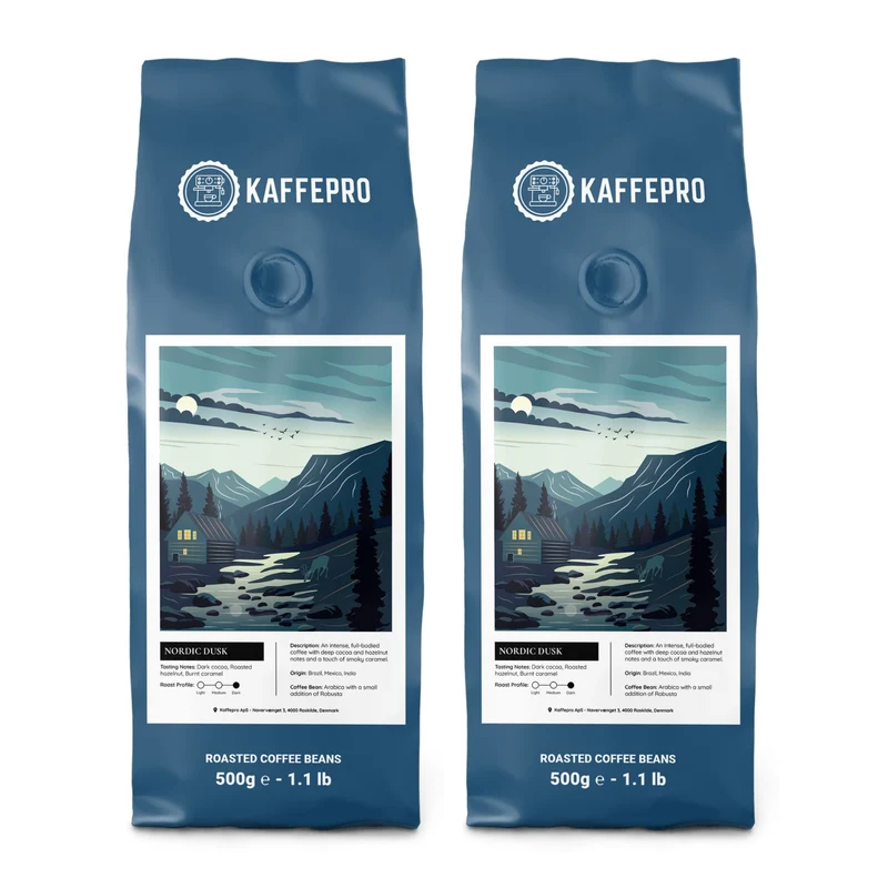 Kaffepro Nordic Dawn -Kaffepakke: 2 x 500g Kaffebønner