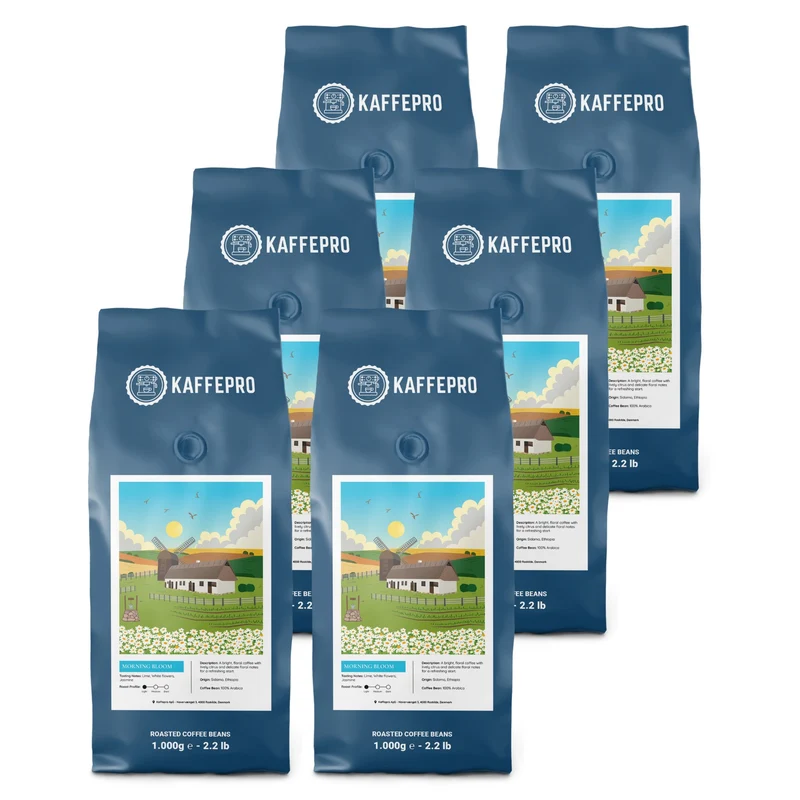 Kaffepro Morning Bloom - Kaffepakke: 6 x 1kg Kaffebønner