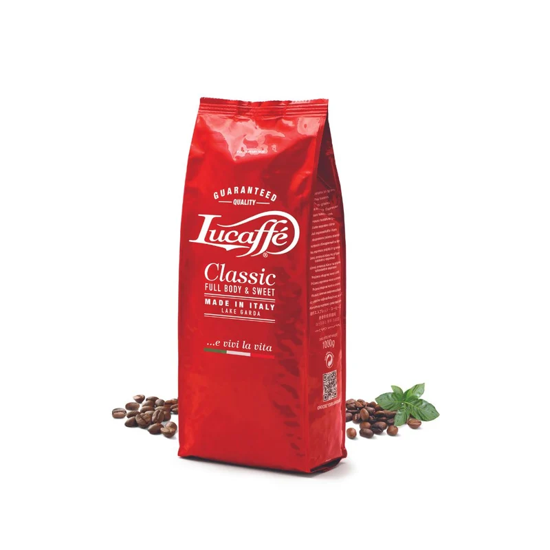 Vores mest solgte italienske kaffe. Lucaffe Classic kaffe bønner 1 kg.