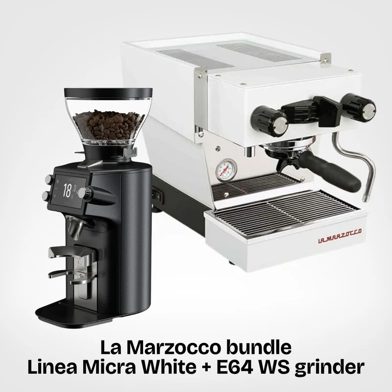 La Marzocco Linea Micra, White + Mahlkönig E64 WS, Black
