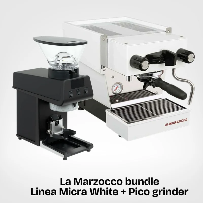 La Marzocco Linea Micra, white + Pico grinder, black