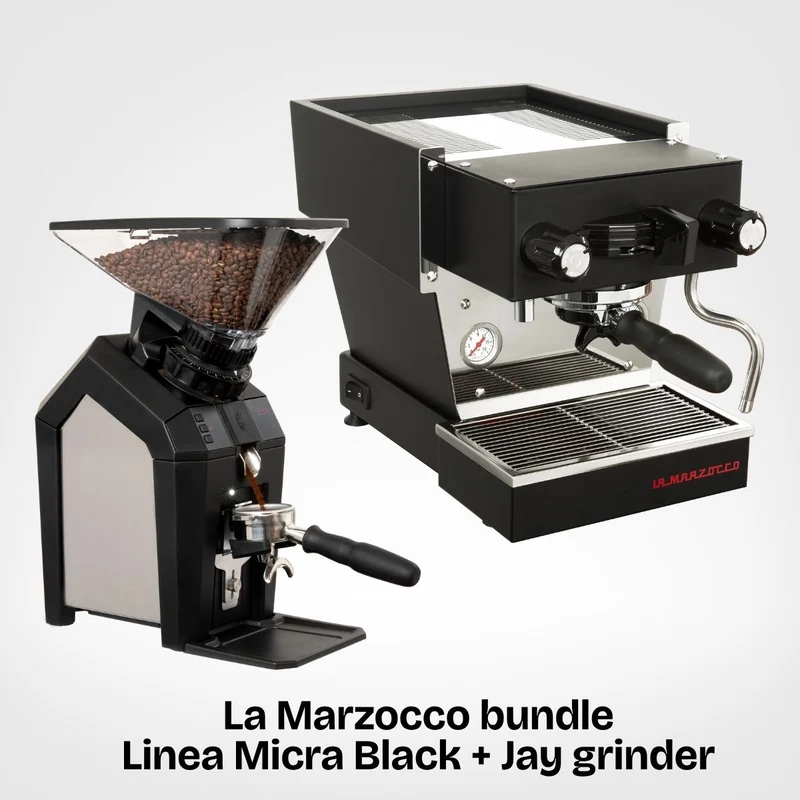 La Marzocco Linea Micra, black + Jay grinder