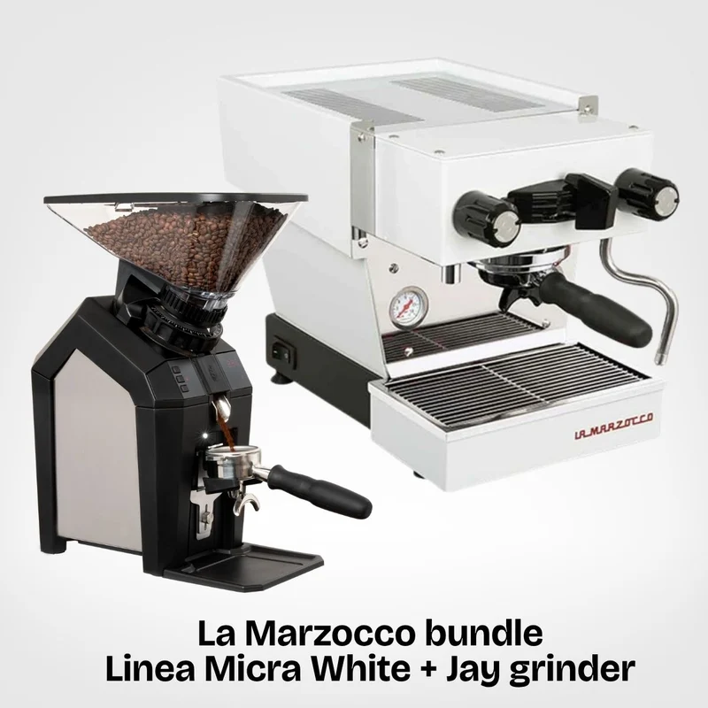 La Marzocco Linea Micra, white + Jay grinder