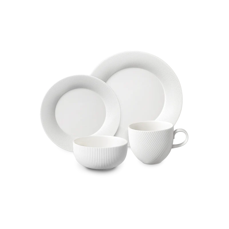 Morgenmadsskål flute hvid 14.5cm (2 stk)
