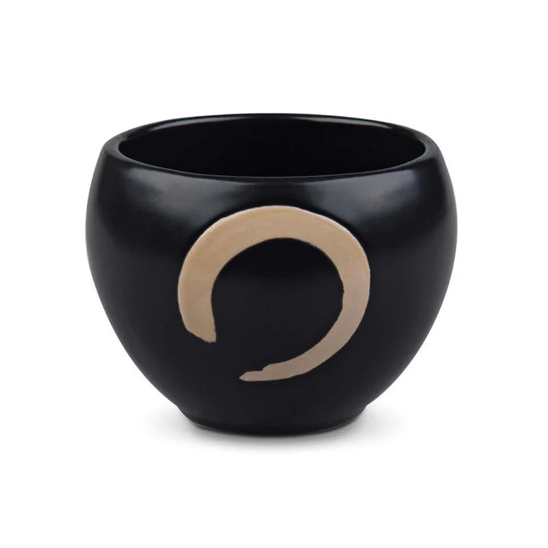 Tekrus i Porcelæn - Sort med Beige Design, 100 ml