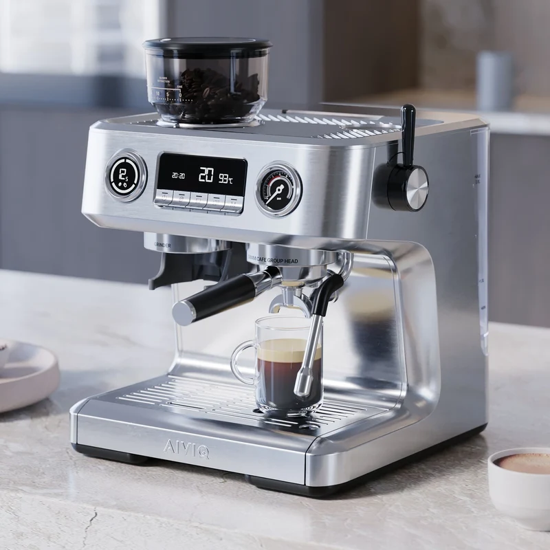 AIVIQ Aspire Advanced - Espressomaskine med Kaffekværn - AME-521S