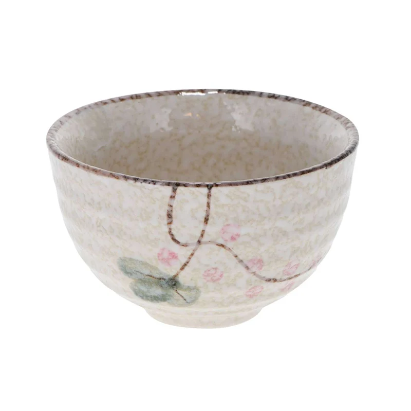 Matcha Skål - Porcelæn med Blomst - 250 ml