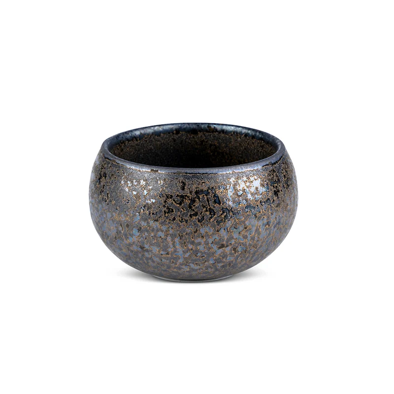 Tekop i Porcelæn - Sort & Kobber - 65 ml