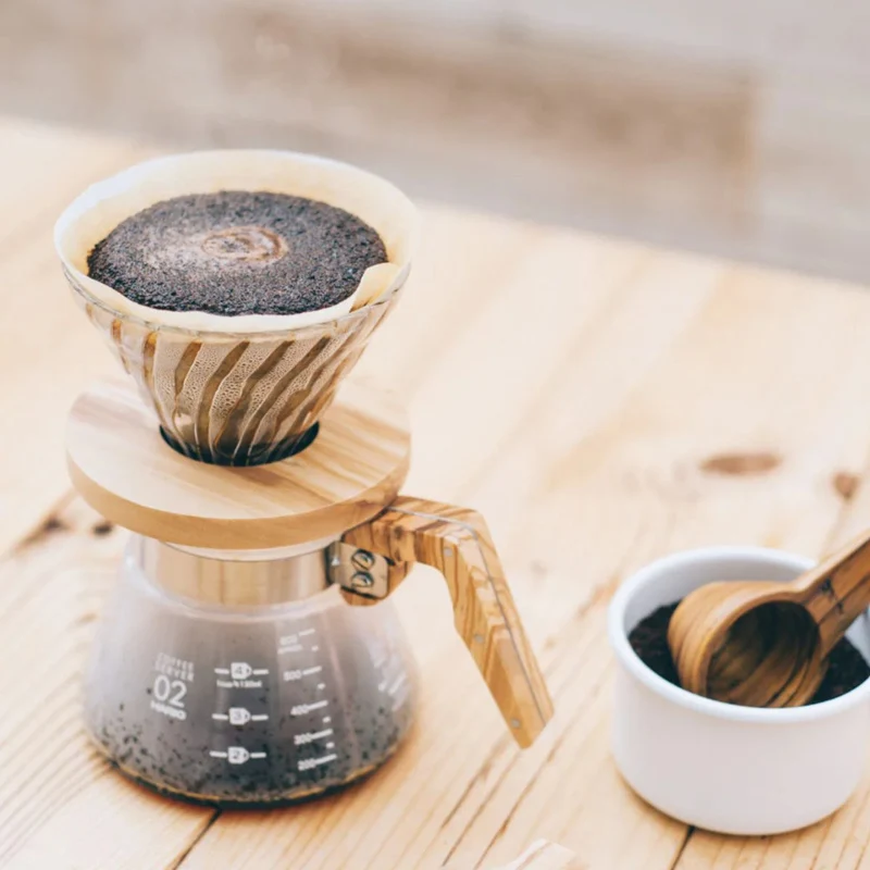 V60 Glas dripper 02 - Oliventræ