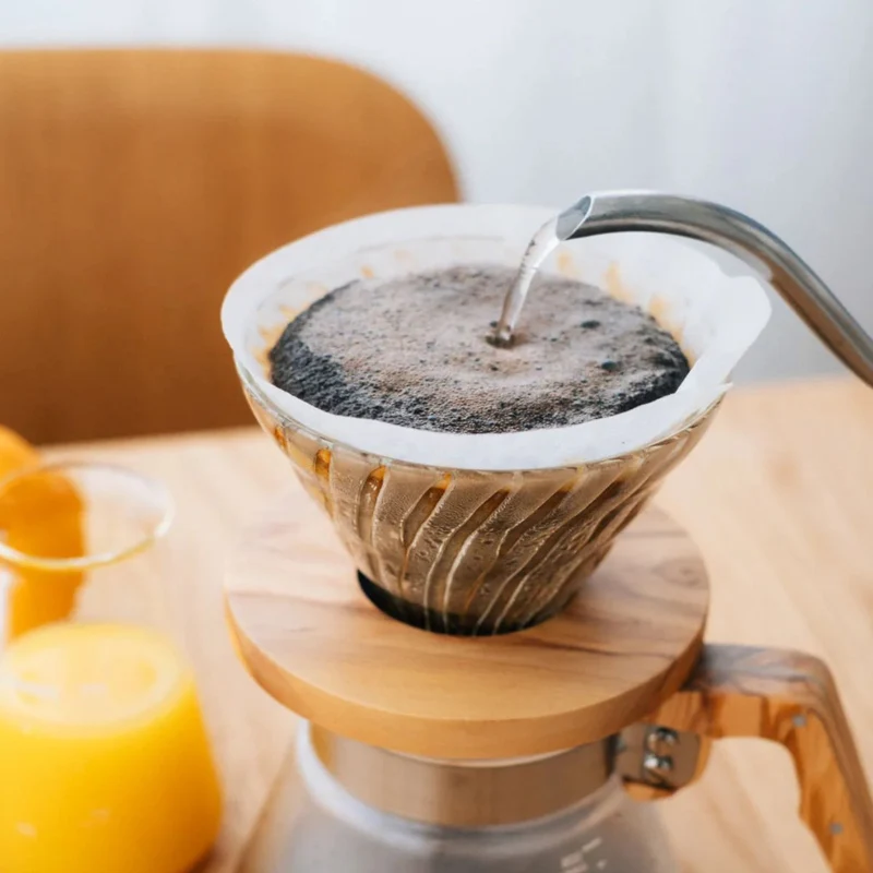 V60 Glas dripper 02 - Oliventræ