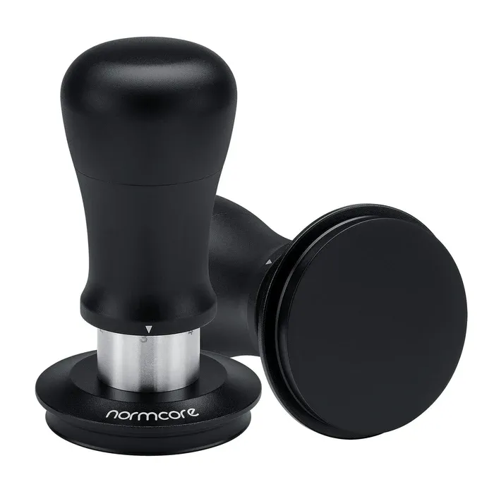 Tamper med fjeder V5 - 58.5mm Titanium flat base