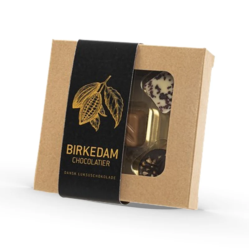 Gaveæske med 5 stk. Chokolader fra Birkedam Chocolatier