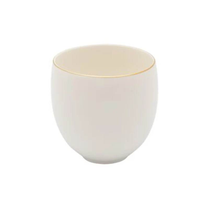 Hvid Porcelænskop med Gyldkant - 180 ml