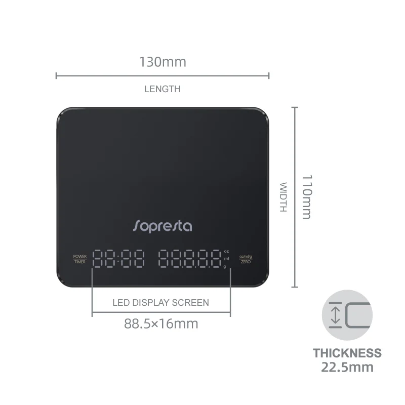 Sopresta Barista Precision Micro Kaffe/Espresso vægt - SCS-003