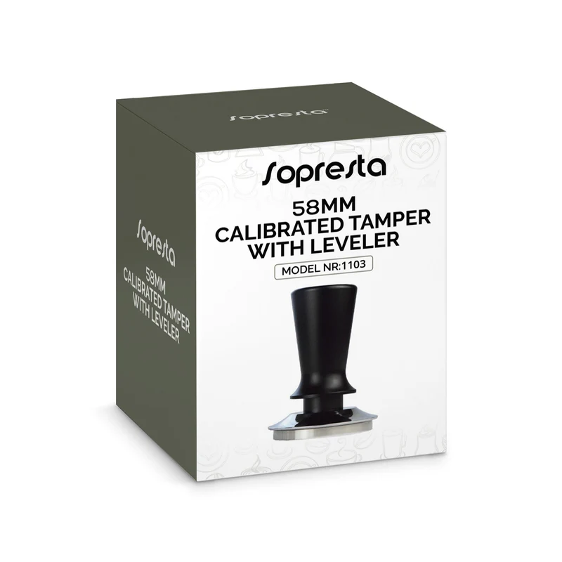 Sopresta 58mm Kalibreret Tamper med Leveler