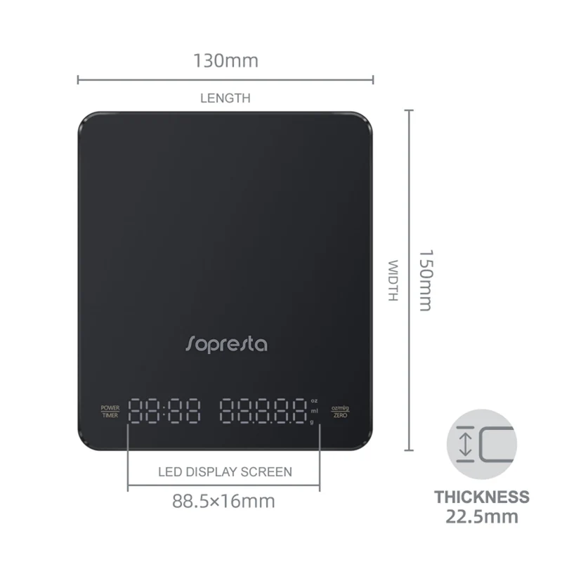 Sopresta Barista Precision Kaffe/Espresso vægt - SCS-002
