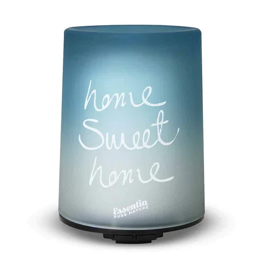 Diffusore ad Ultrasuoni in Vetro Perlato - Azzurro "Home Sweet Home"