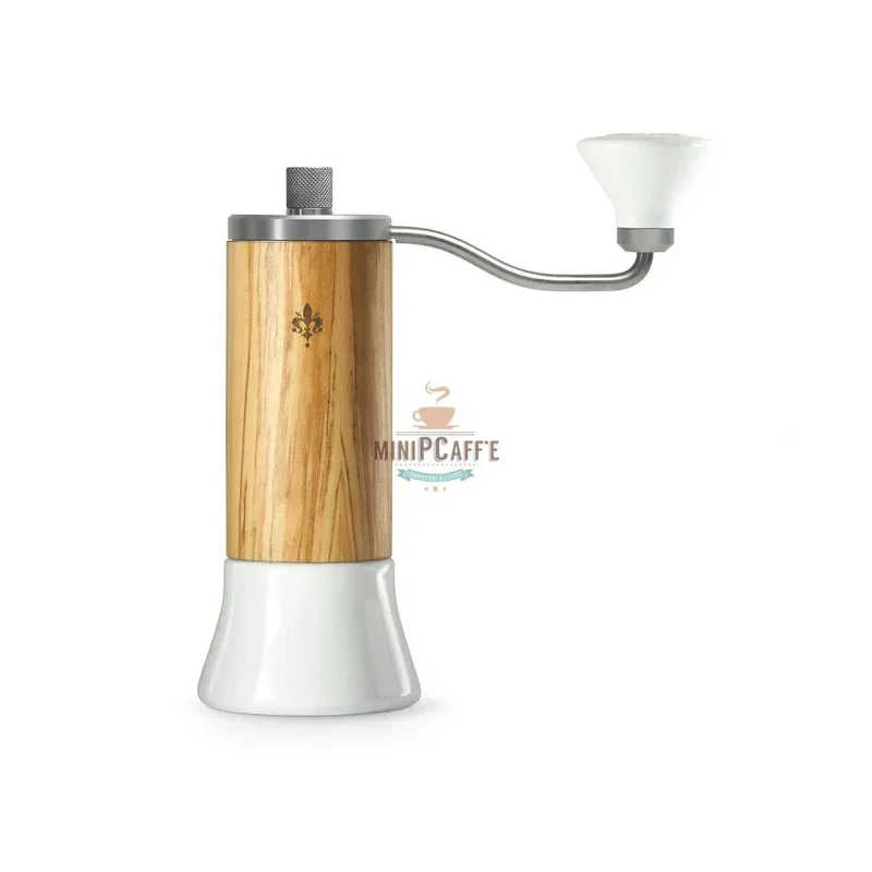 Eureka Baby Olive Wood Hand Grinder Set with Precisa Coffee Scale