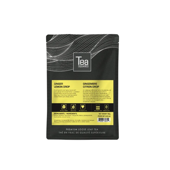 Tea Squared Loose Leaf Tea - Herbal - Ginger Lemon Drop 80g