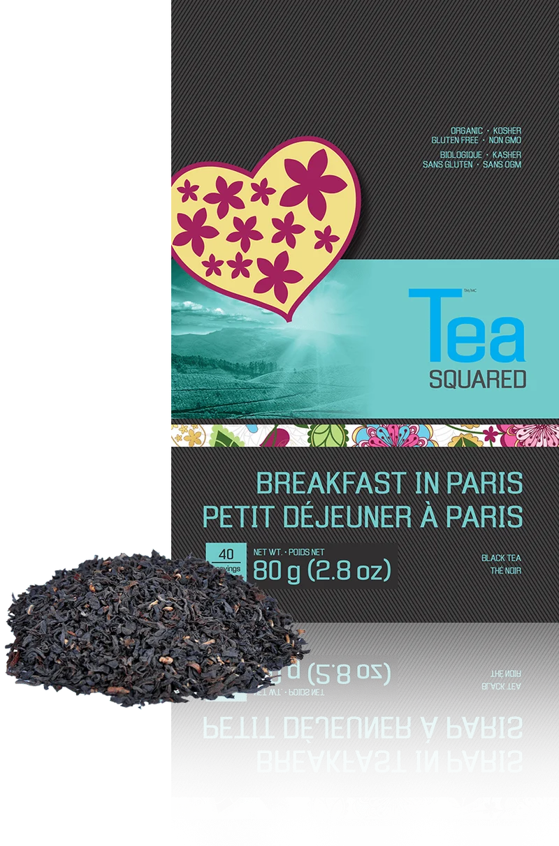 Tea Squared Loose Leaf Tea - Black - Breakfast in Paris - Organic 80g (Organic)