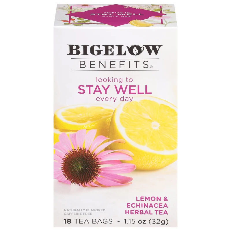 Bigelow Benefits Stay Well (Lemon and Echinacea) Herbal Tea 18 CT