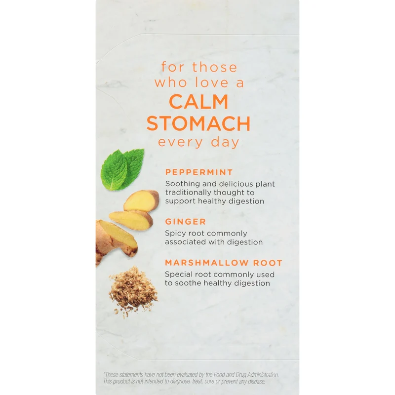 Bigelow Benefits Calm Stomach (Ginger and Peach) Herbal Tea 18 CT