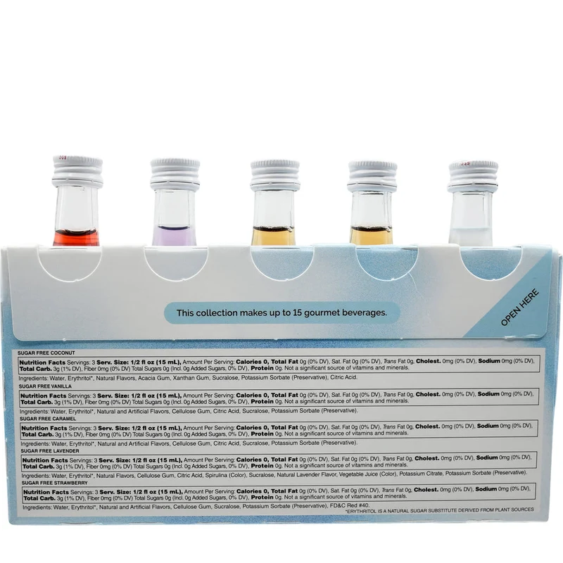Monin Mini Sample Collection - Sugar Free Syrup Pack 5 X 50ml