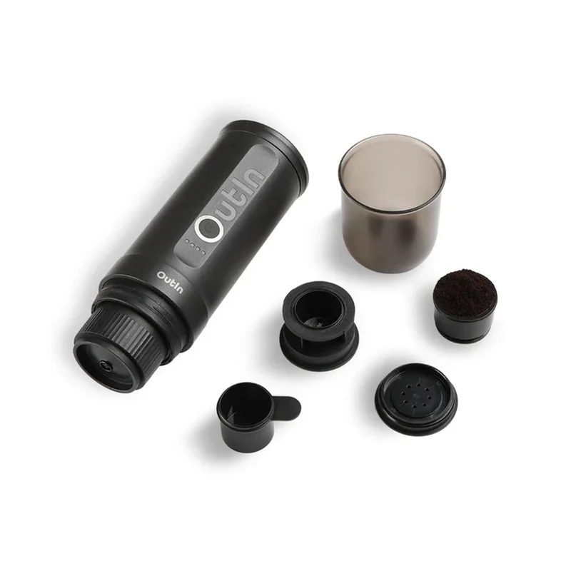 OutIn Nano Portable Electric Espresso Machine Travel Kit, Space Grey
