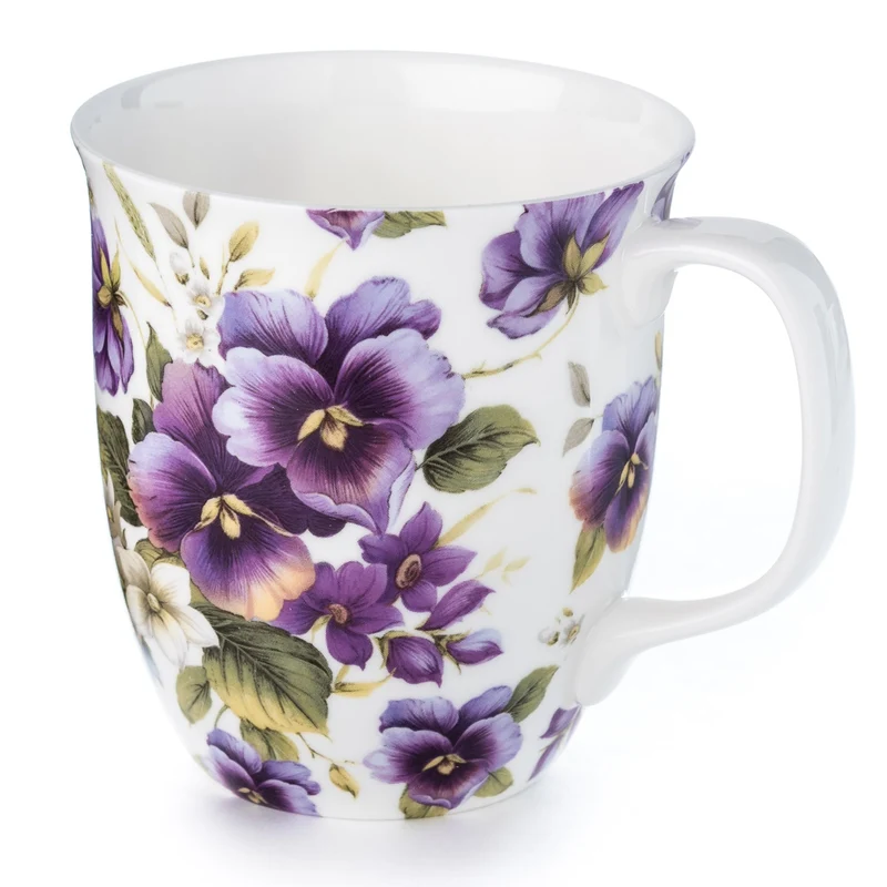 McIntosh Java Mug - Pretty Chintzy - Purple Pansies