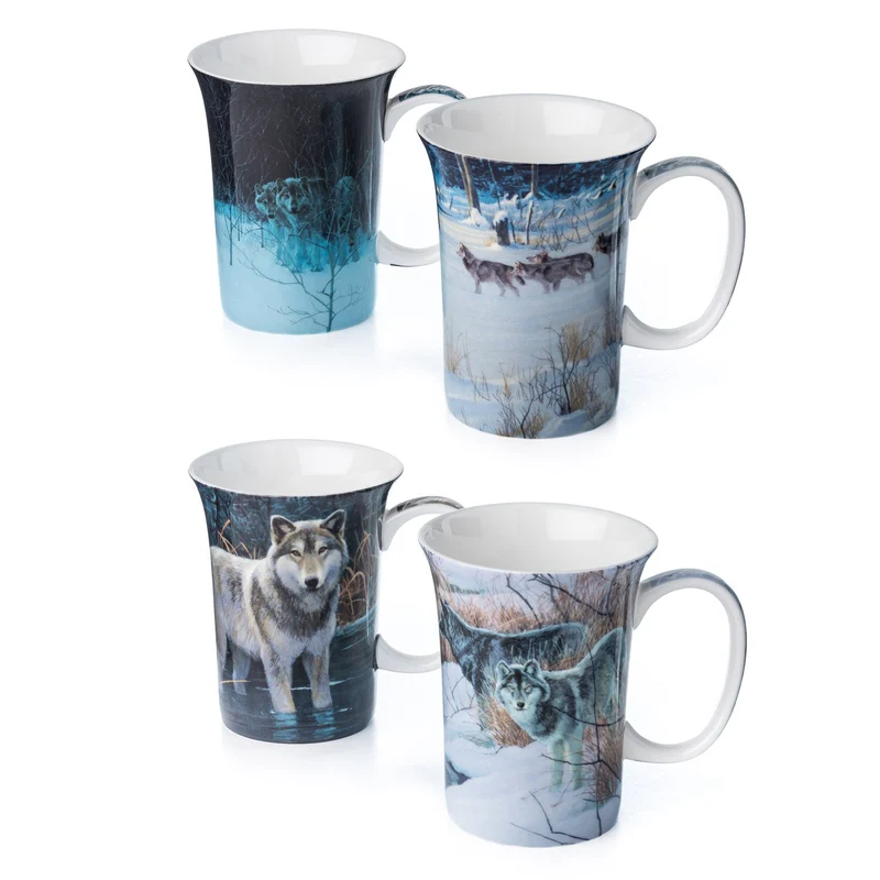 McIntosh 4 Mug Set - Robert Bateman - Wolves