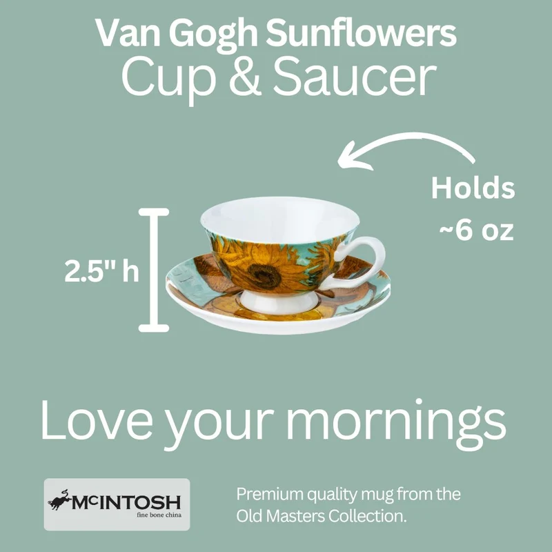 Mcintosh Teacup & Saucer - Van Gogh - Sunflowers